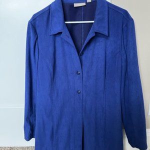 Royal Blue Ultra-Suede Short Lightweight Jacket